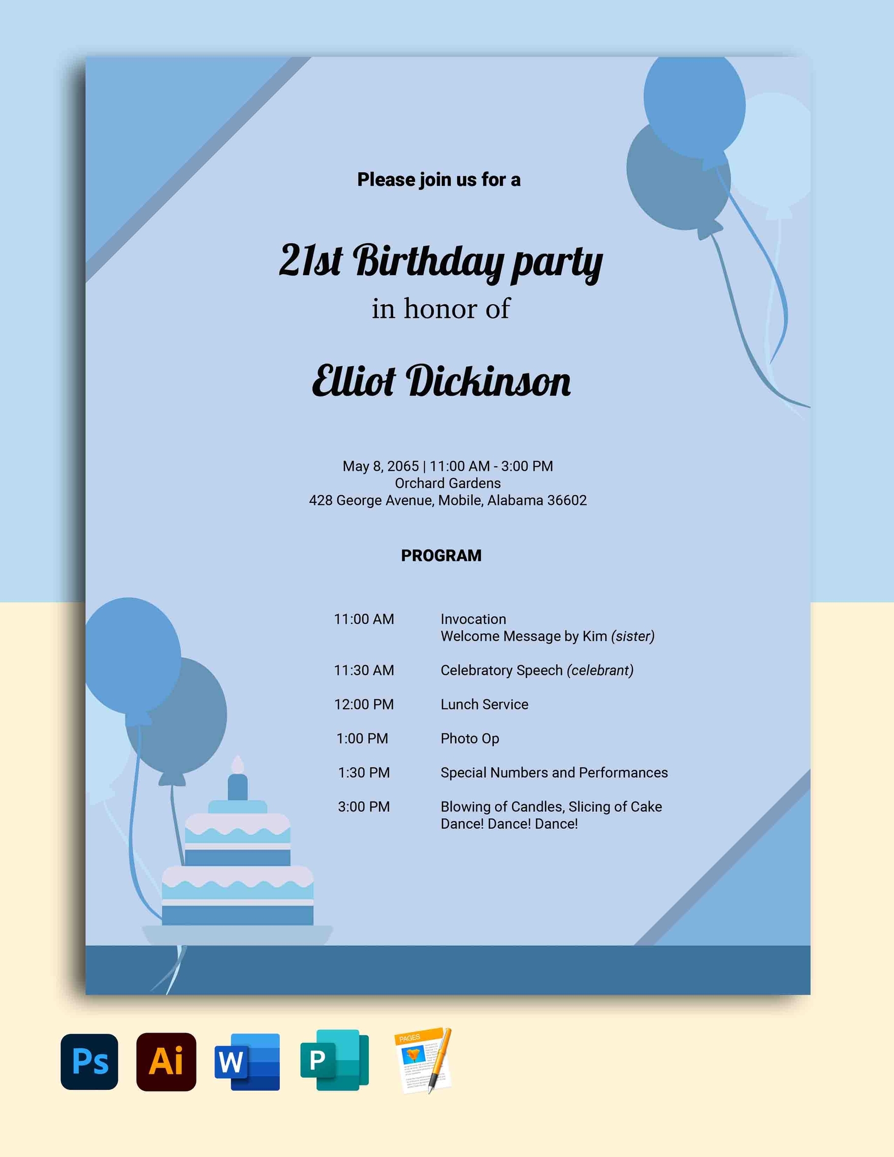 Editable Birthday Program Templates In Word To Download