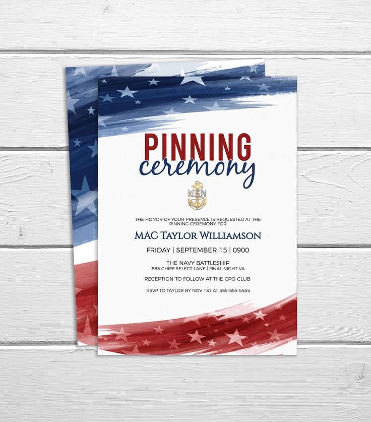 pinning ceremony invitations template