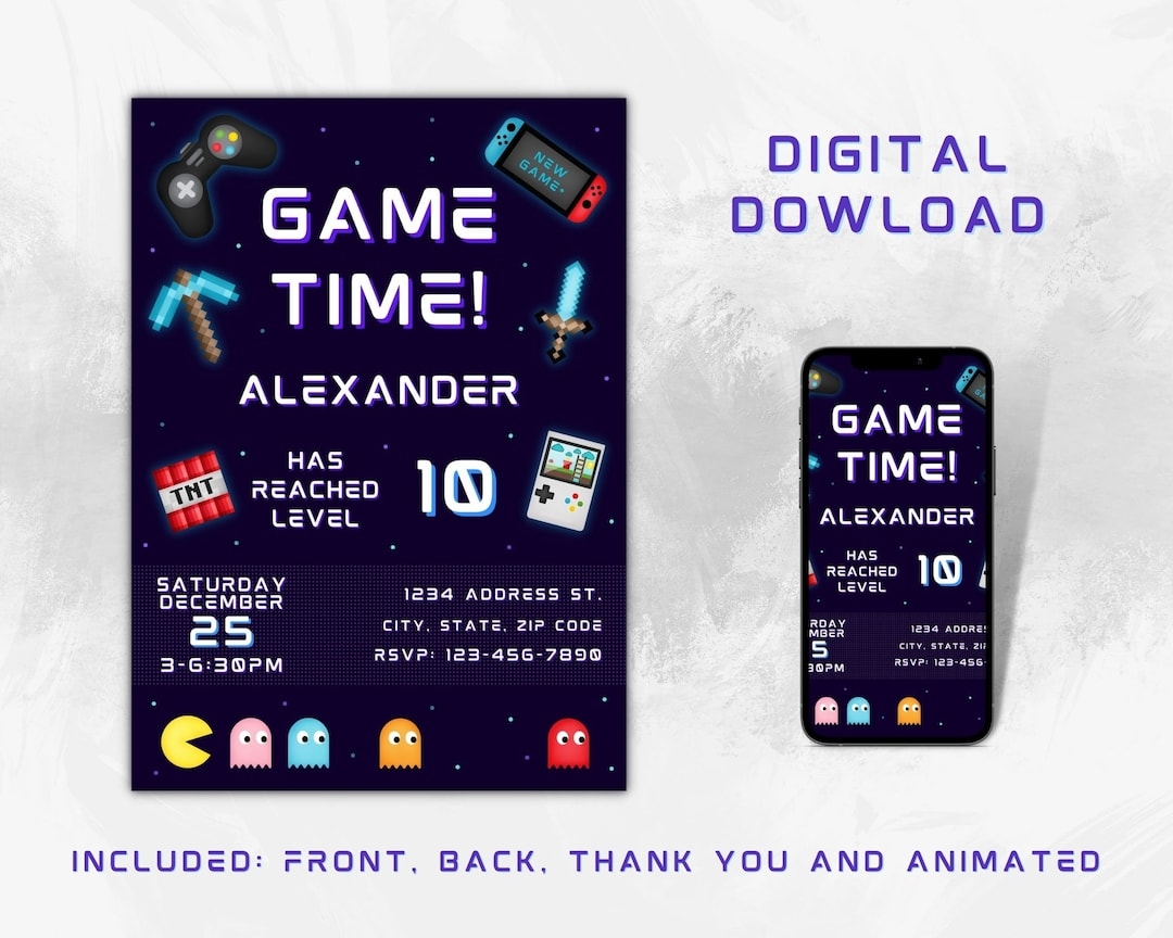 gamer invitation template free