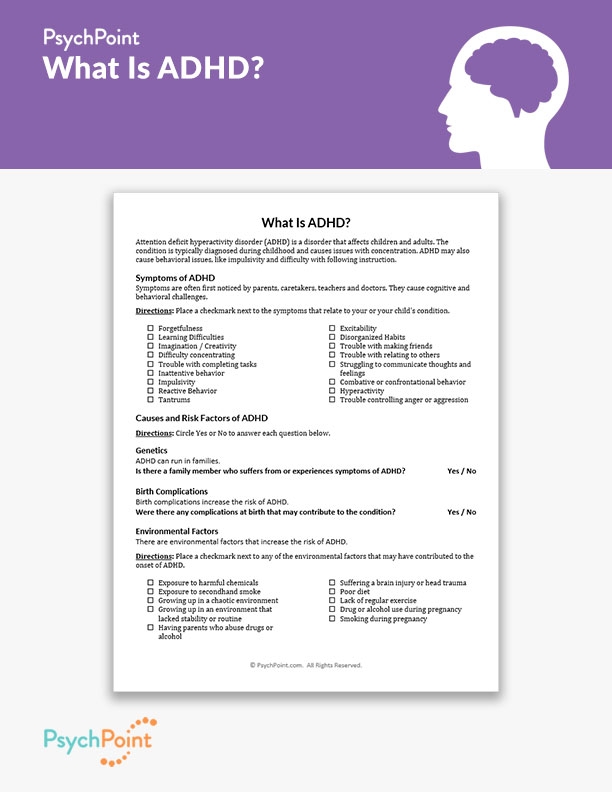 adhd worksheets for kids
