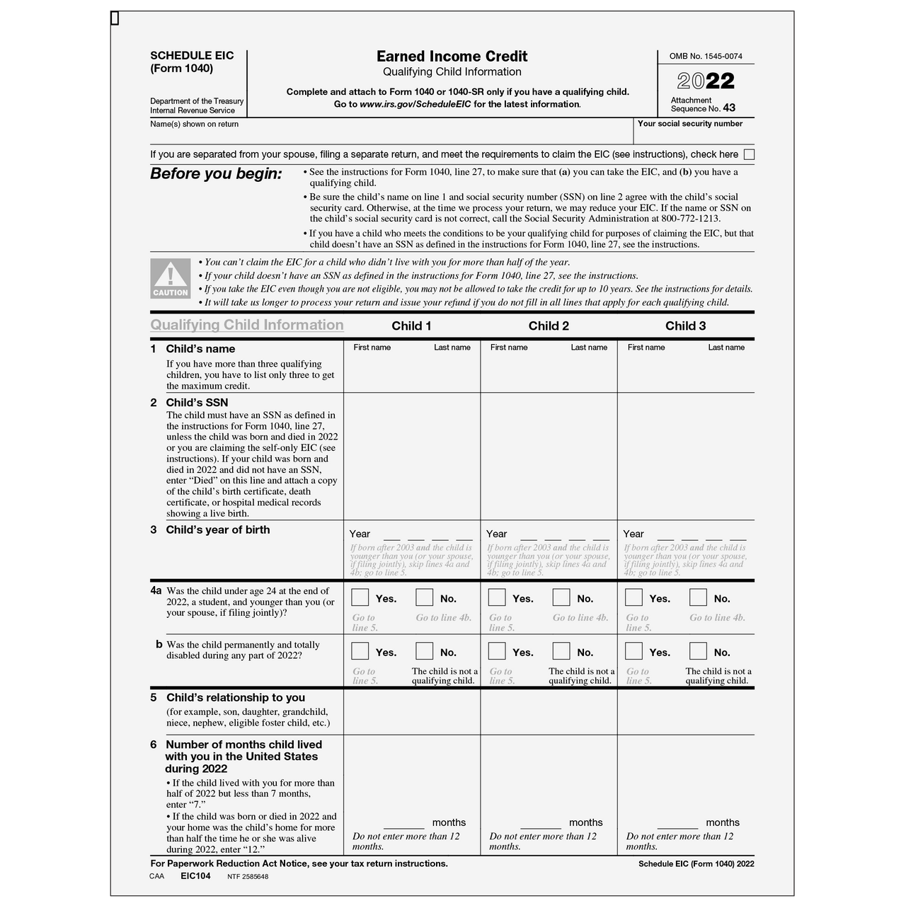 earned income tax credit worksheet