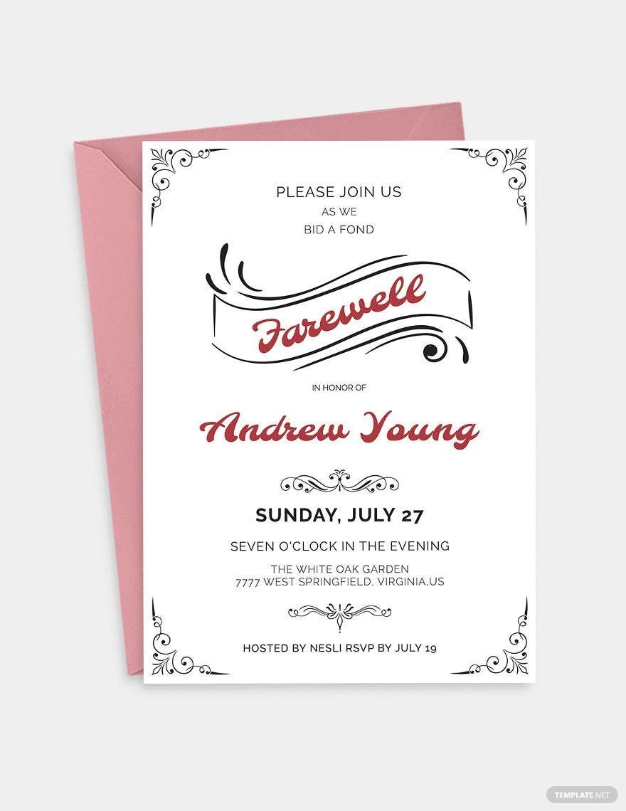 free farewell invitation template word