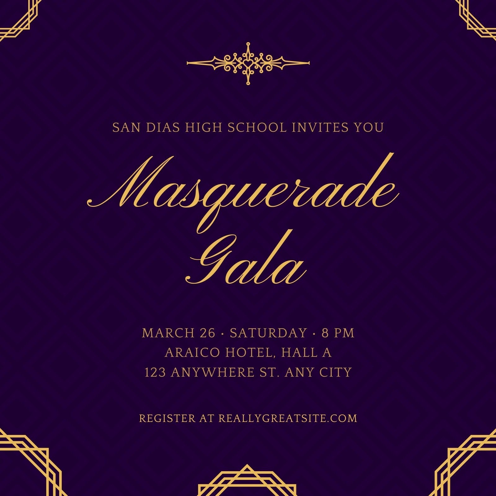 elegant masquerade invitation template