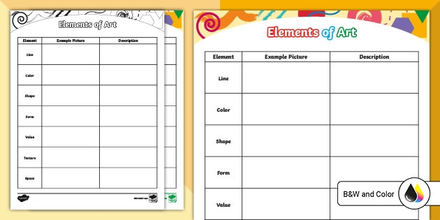 Elements Of Art Worksheet Pdf Arts Crafts Twinkl USA Worksheets 