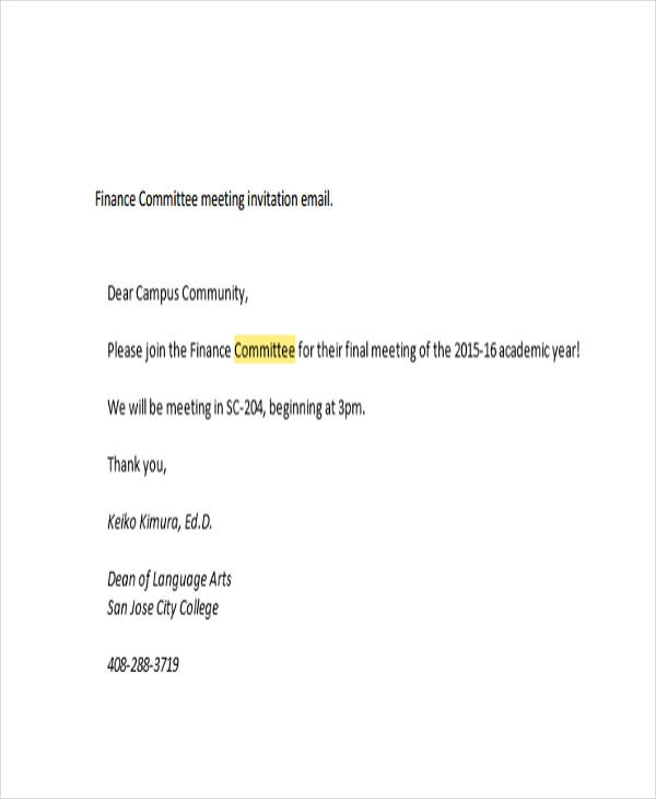 Email Meeting Invite Template