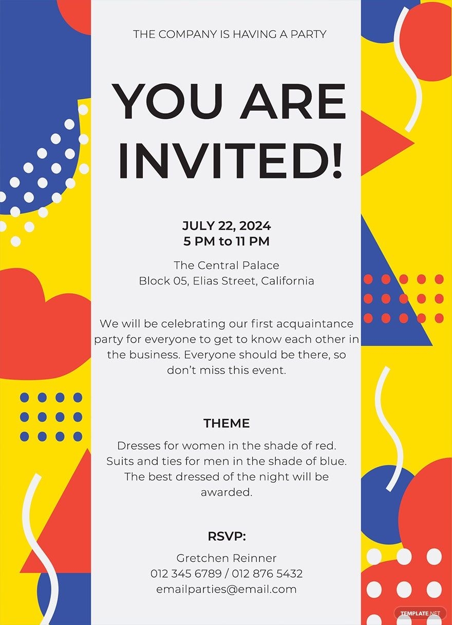 email invitation template for event