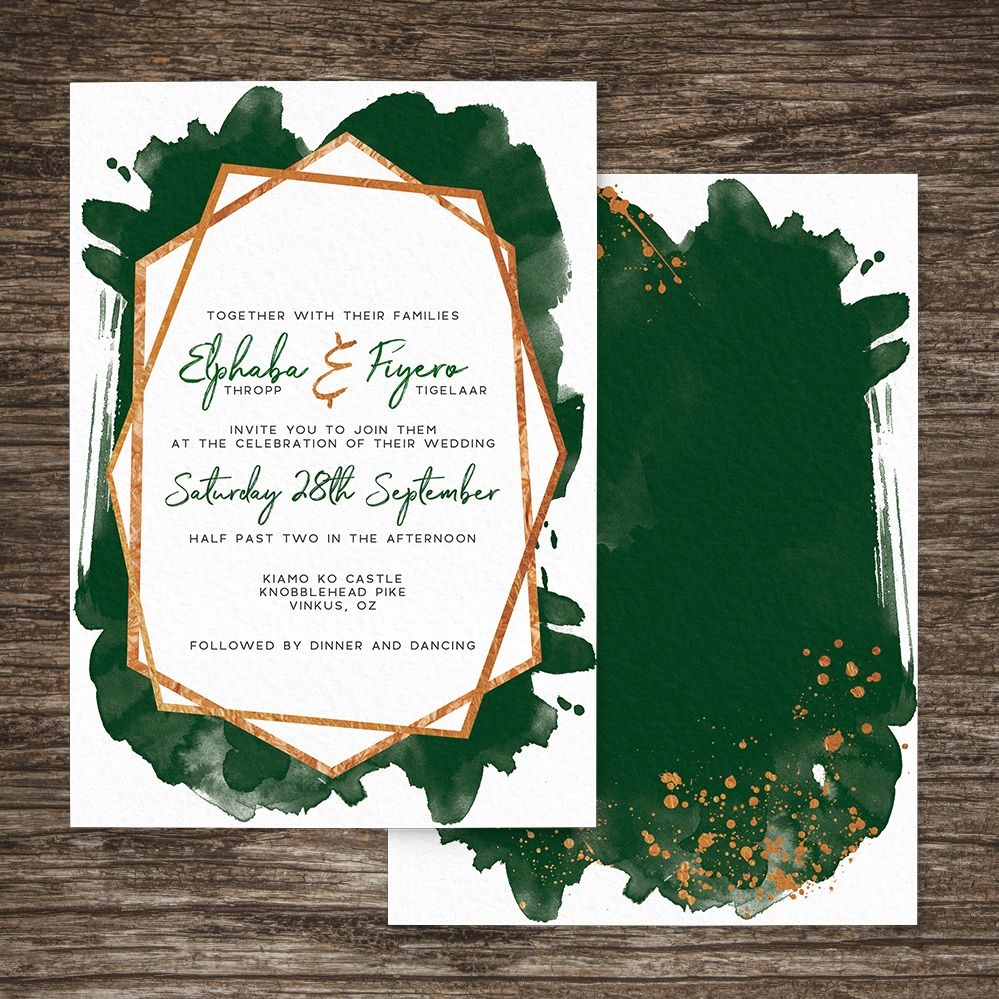 Emerald Green Invitation Template Printable Word Searches