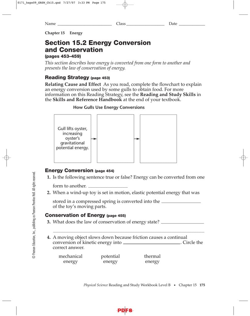 Energy Conversion Worksheet Db excel