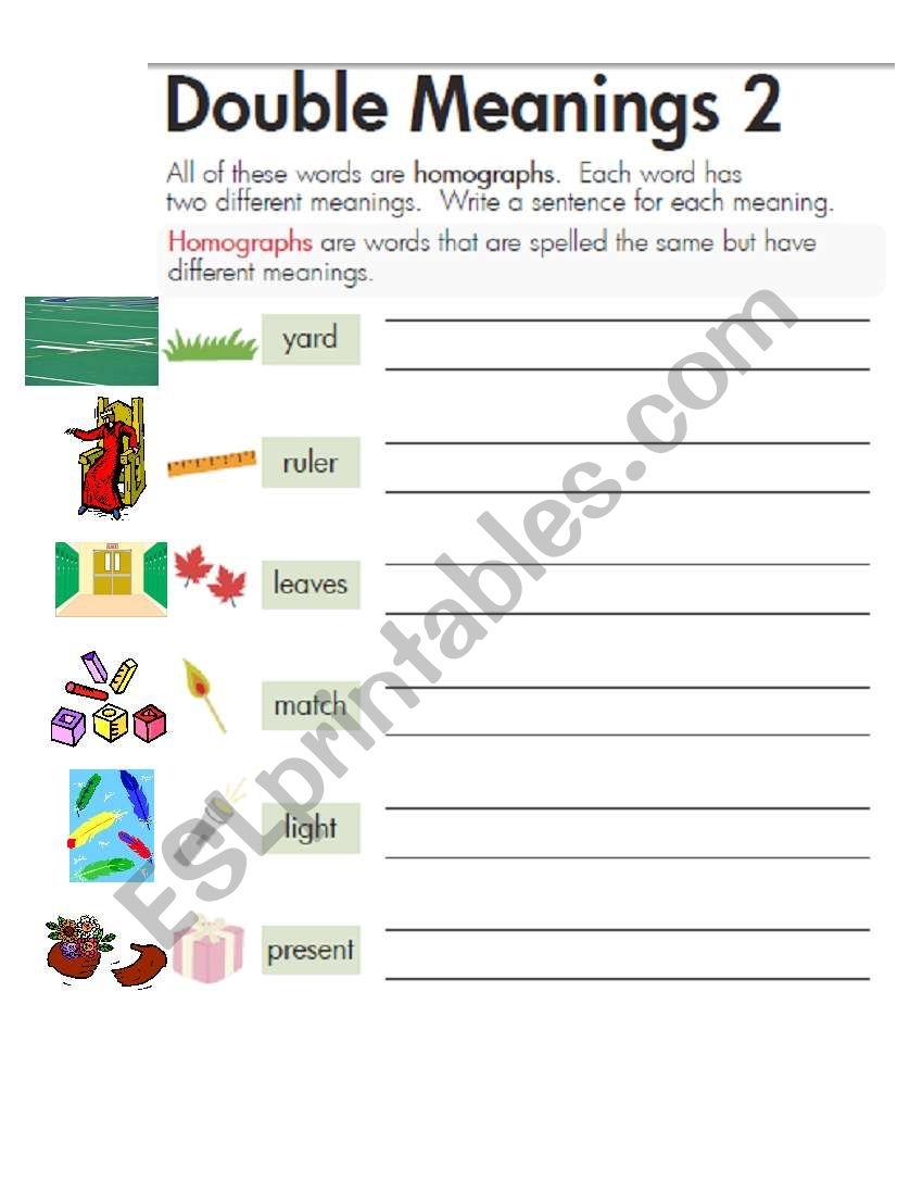 homographs worksheets