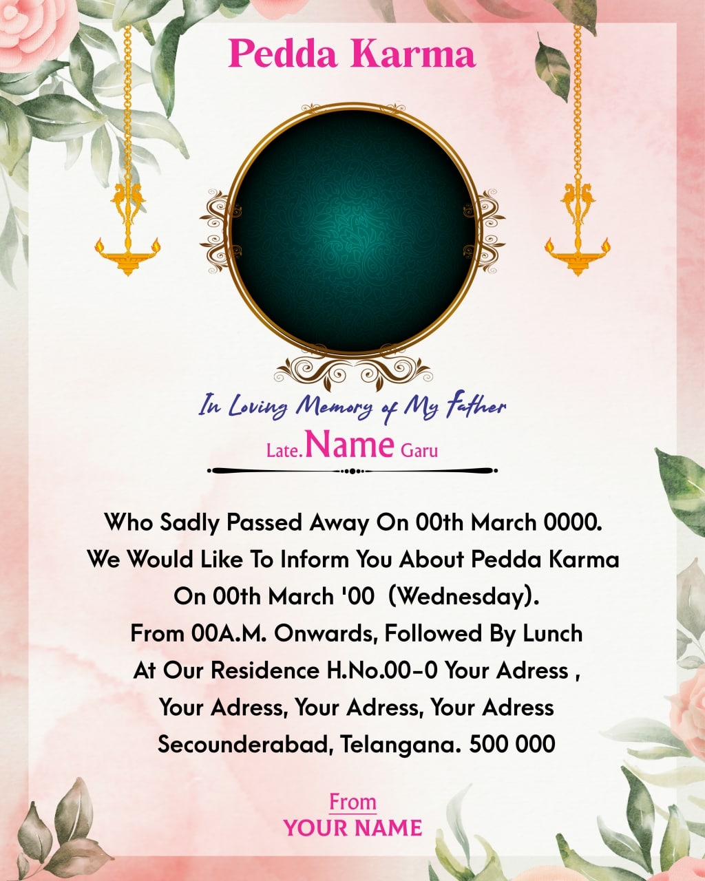 Eulogy Funeral Invitation Card Template For Funeral I Vrogue co