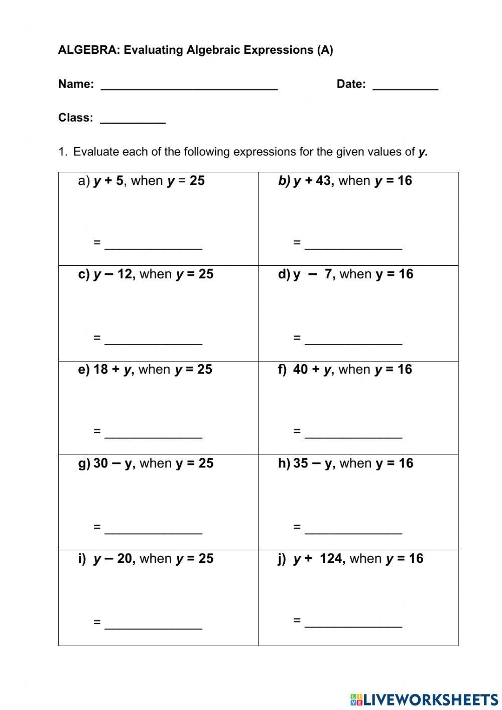 evaluate different trig expressions worksheet
