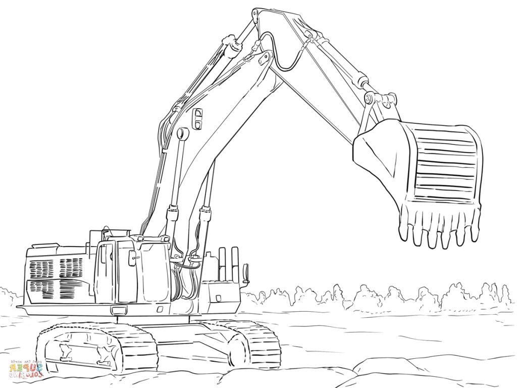 Excavator Coloring Page At GetColorings Free Printable Colorings 