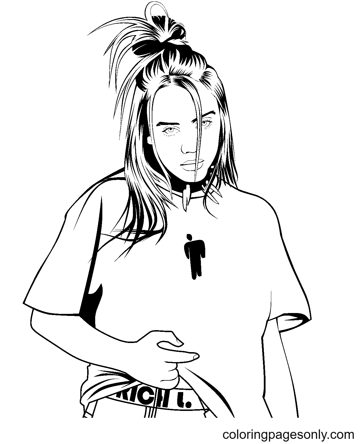 Excellent Billie Eilish Coloring Page Free Printable Coloring Pages