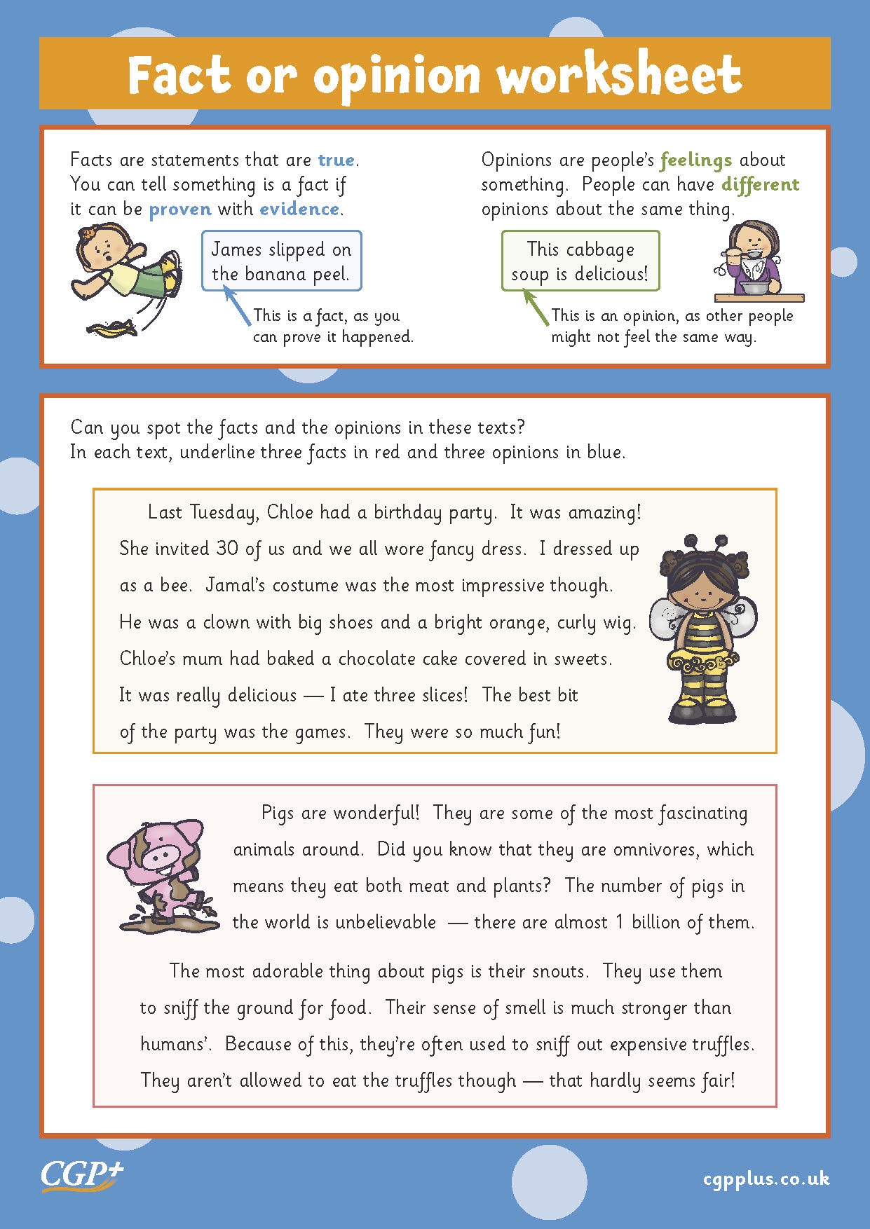 Fact Or Opinion Worksheet Years 5 6 CGP Plus Worksheets Library