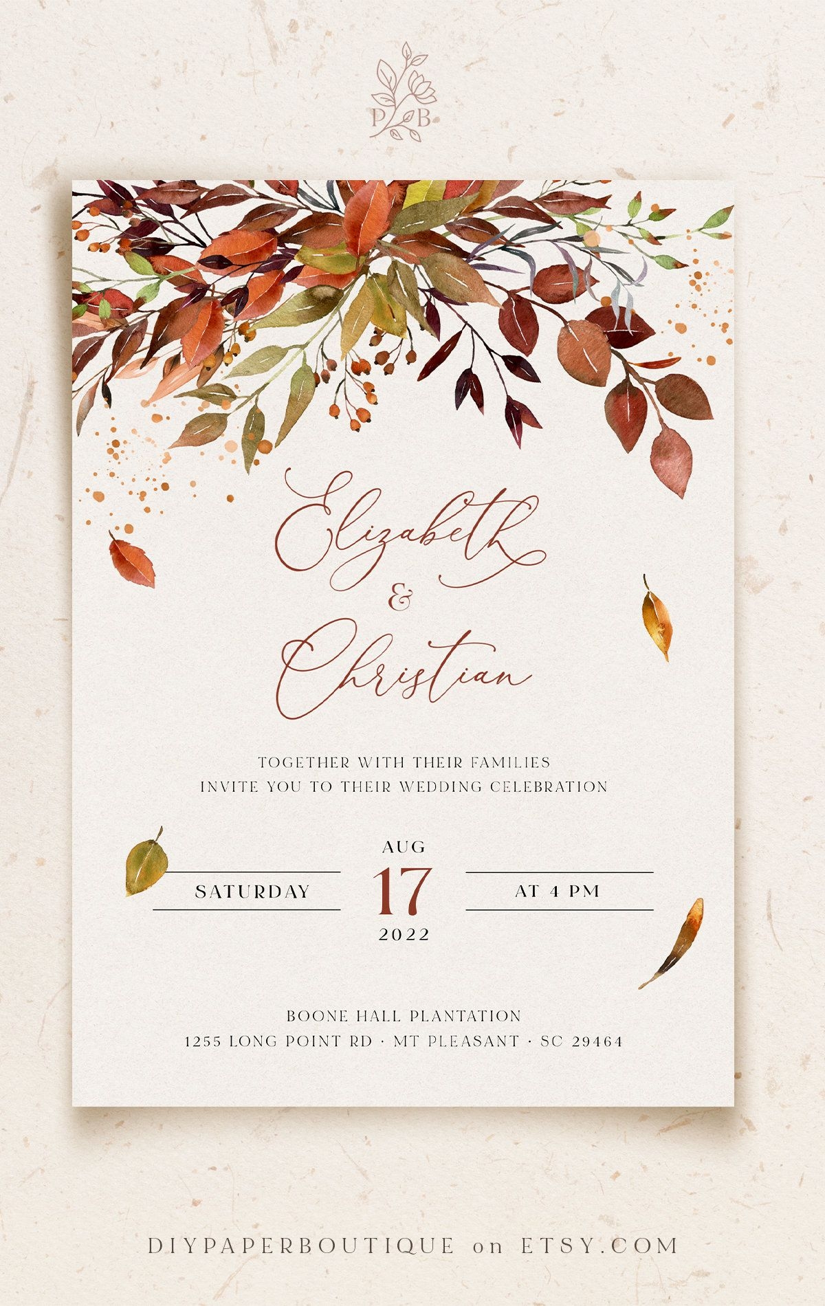fall invite template free