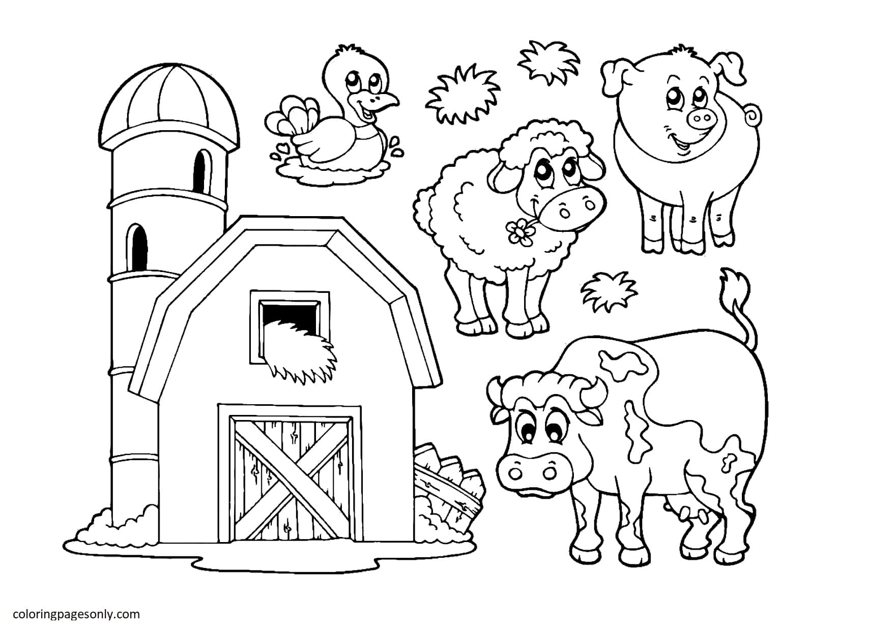 Farm Animal Coloring Pages'