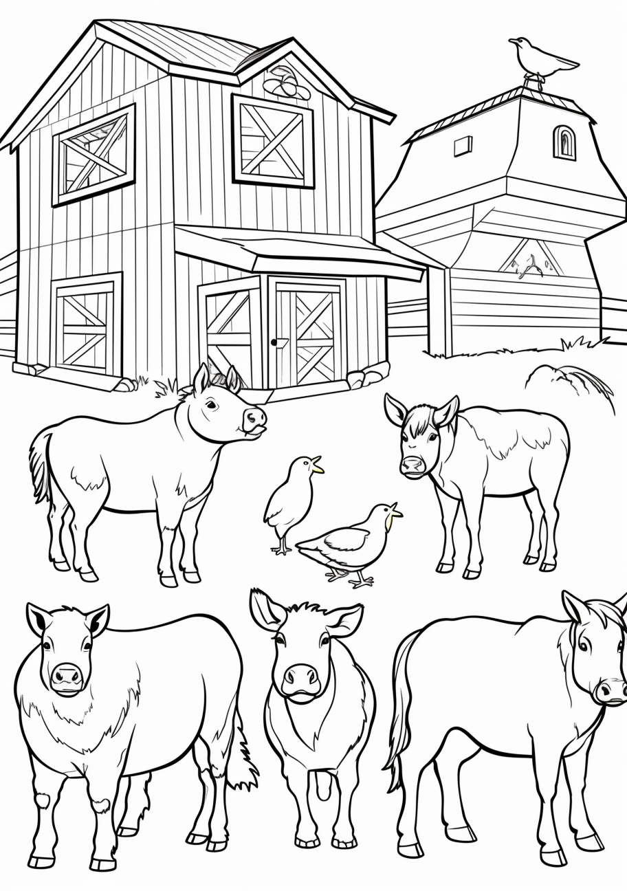 Farm Animal Coloring Book Pages For Kids Greenvilleonline