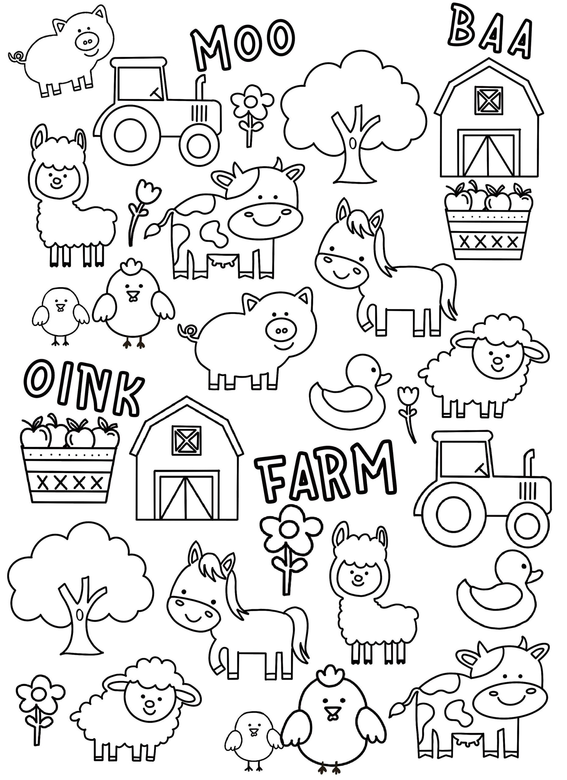 Farm Animals Coloring Page Animals Coloring Page farm Animal Coloring 