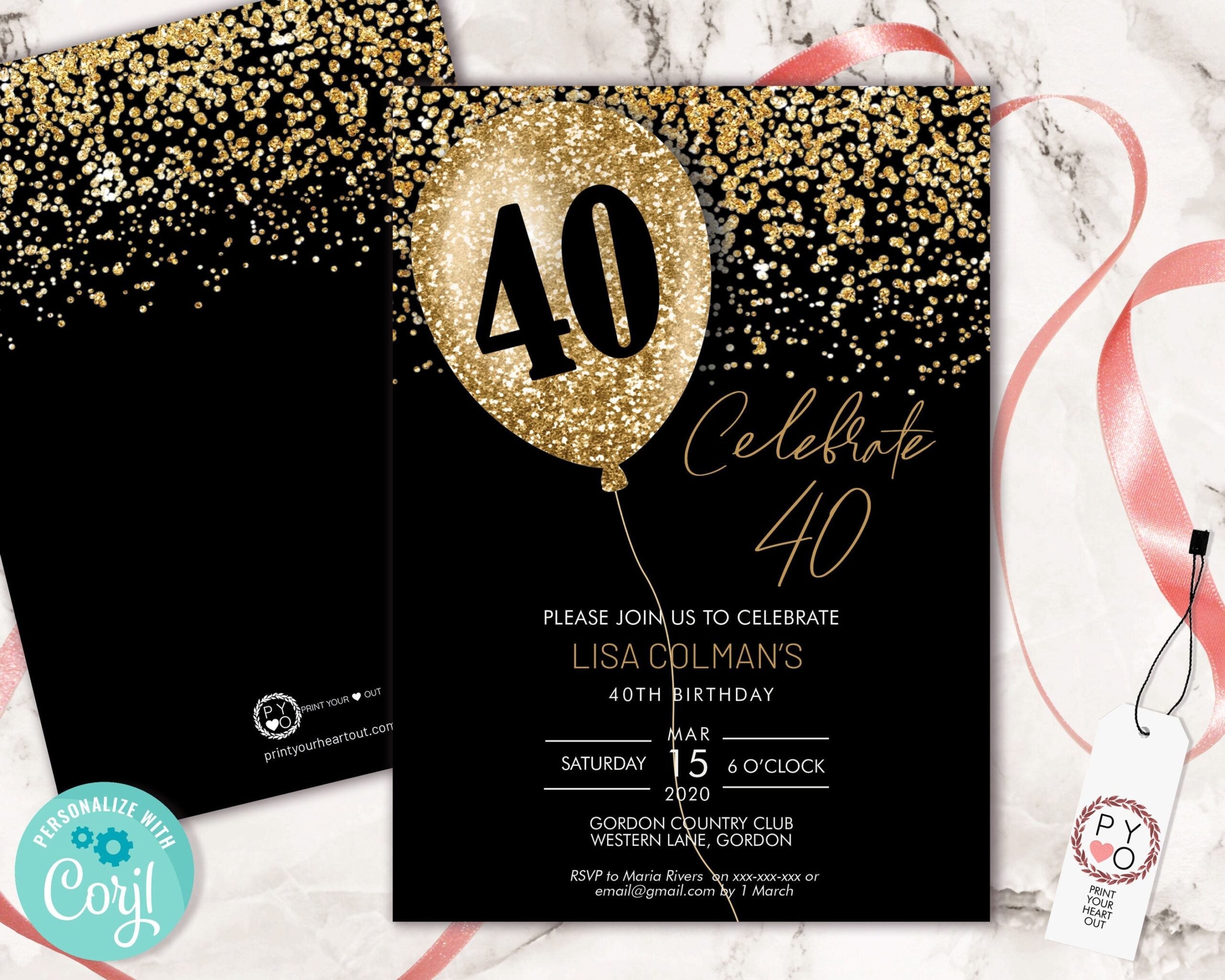 Female 40Th Birthday Invitation Templates