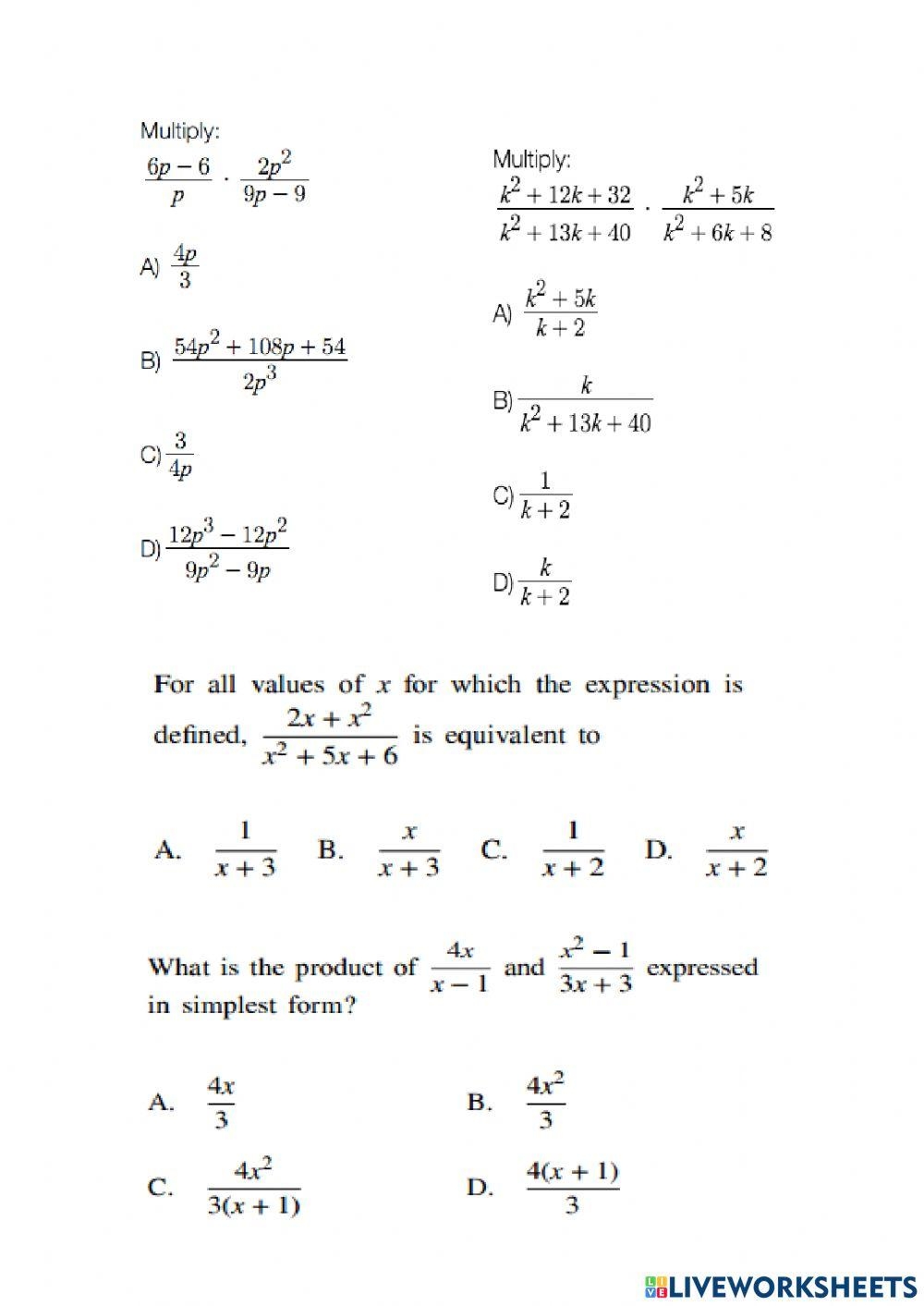Final Math Test 9th Grade Worksheet Live Worksheets Worksheets 