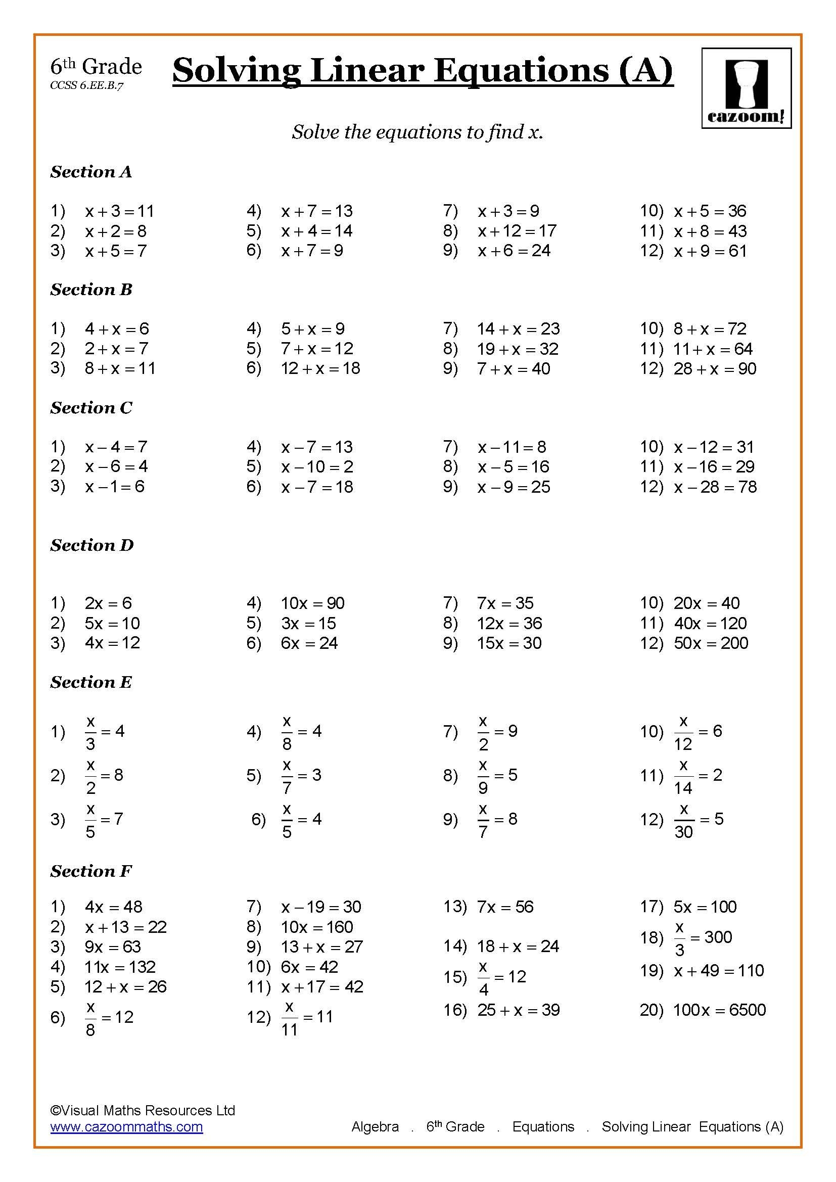 Find Middle And High School Math Worksheets And Math Resources Online