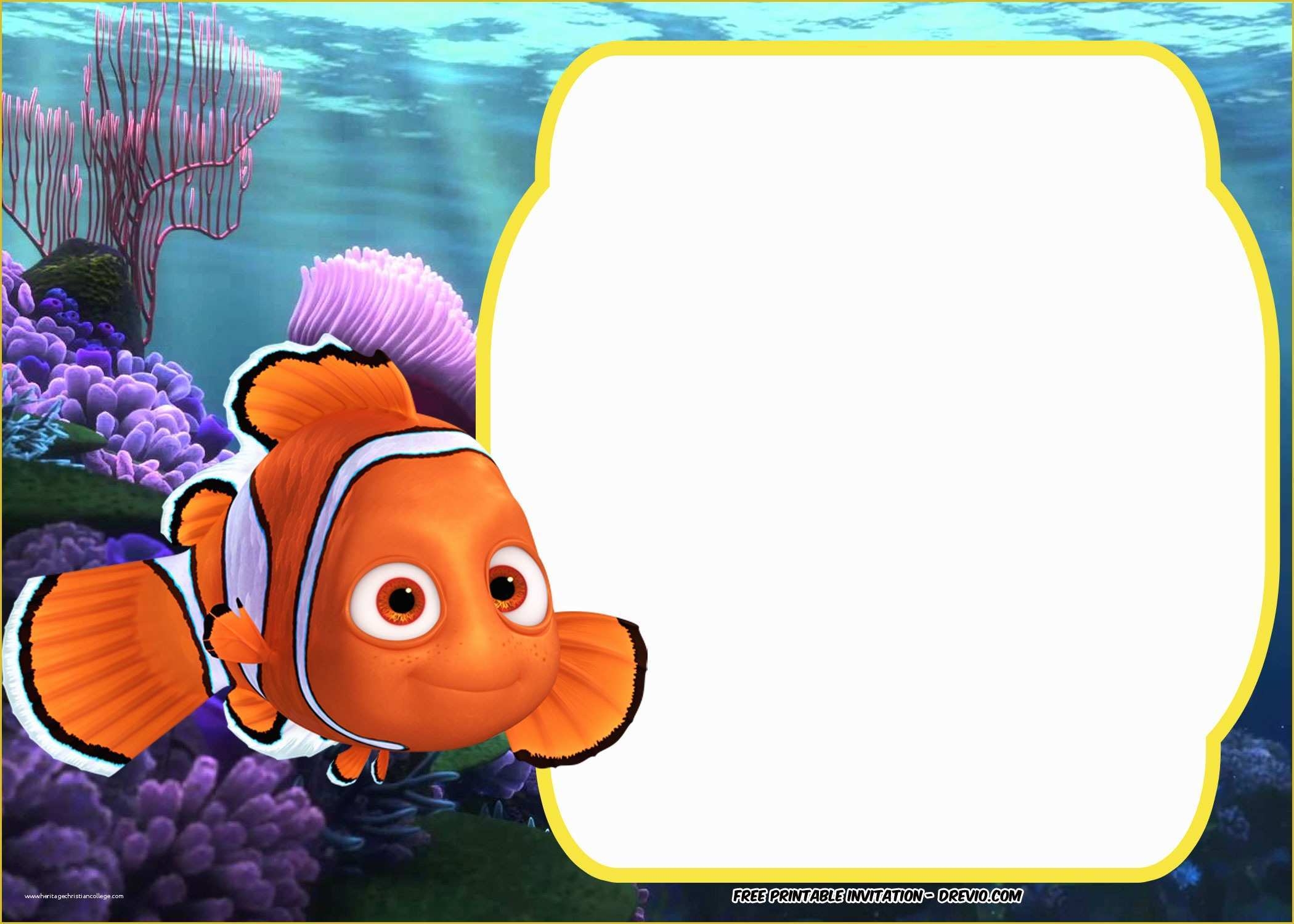 Finding Nemo Invitation Template Free Of Finding Nemo Birthday 
