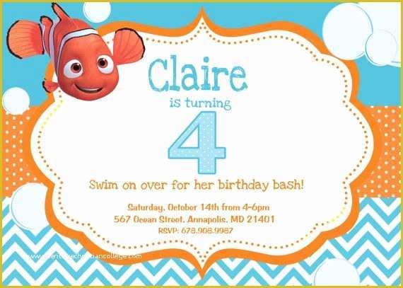 free finding nemo invitation template