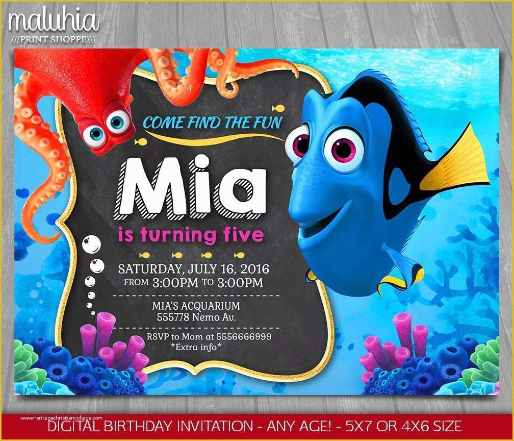 Finding Nemo Invitation Template Free Of Finding Nemo Birthday