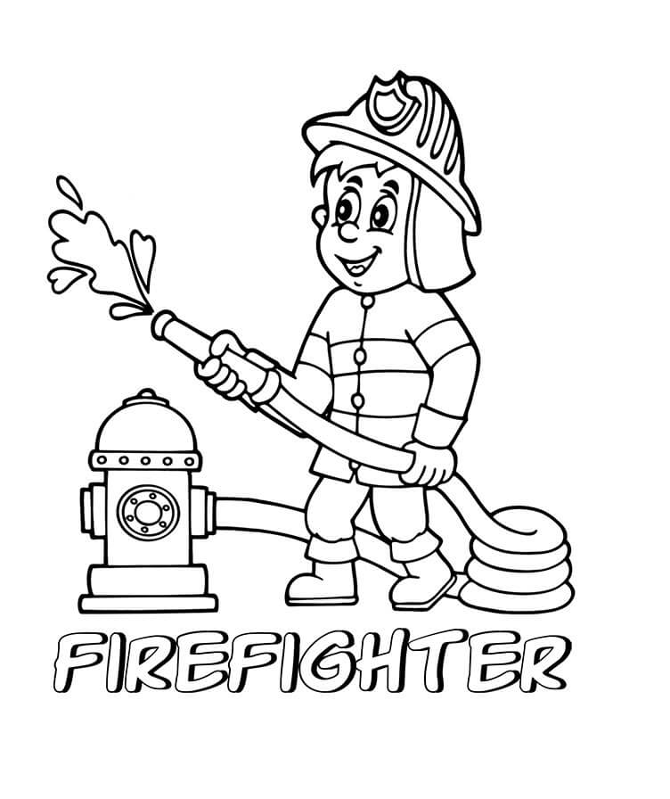 Fire Fighter Colouring Page Free Printable Templates