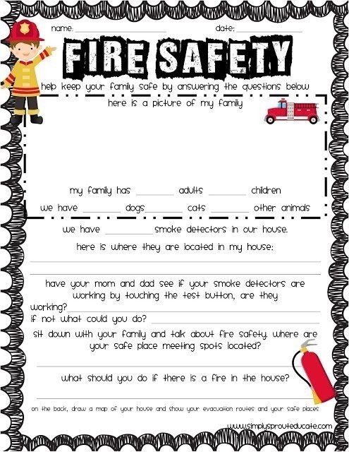 Fire Safety Worksheets For Adults Worksheets Master