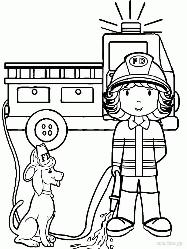Firefighter Coloring Page
