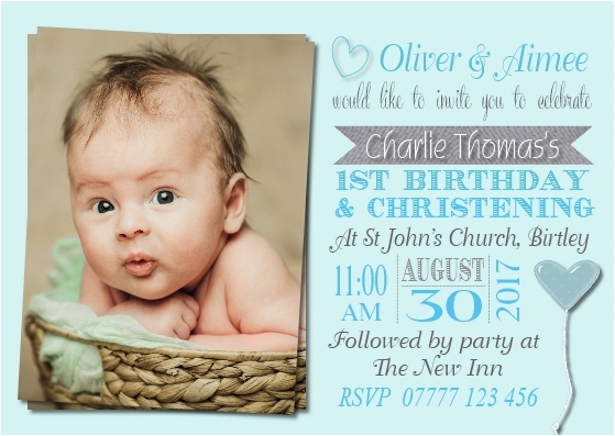 First Birthday And Christening Invitation Joint Christening First 