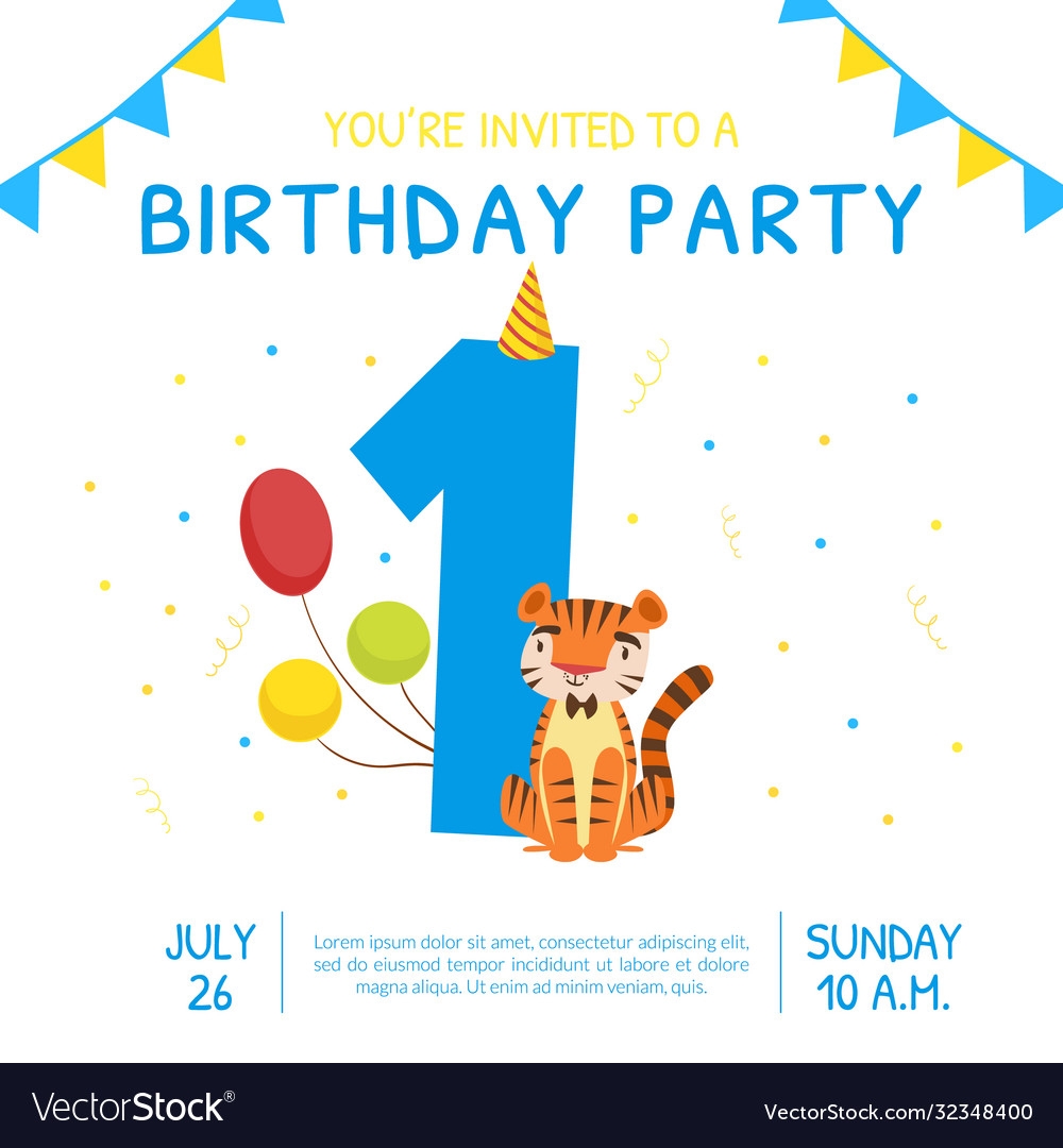 1st birthday invitation card template