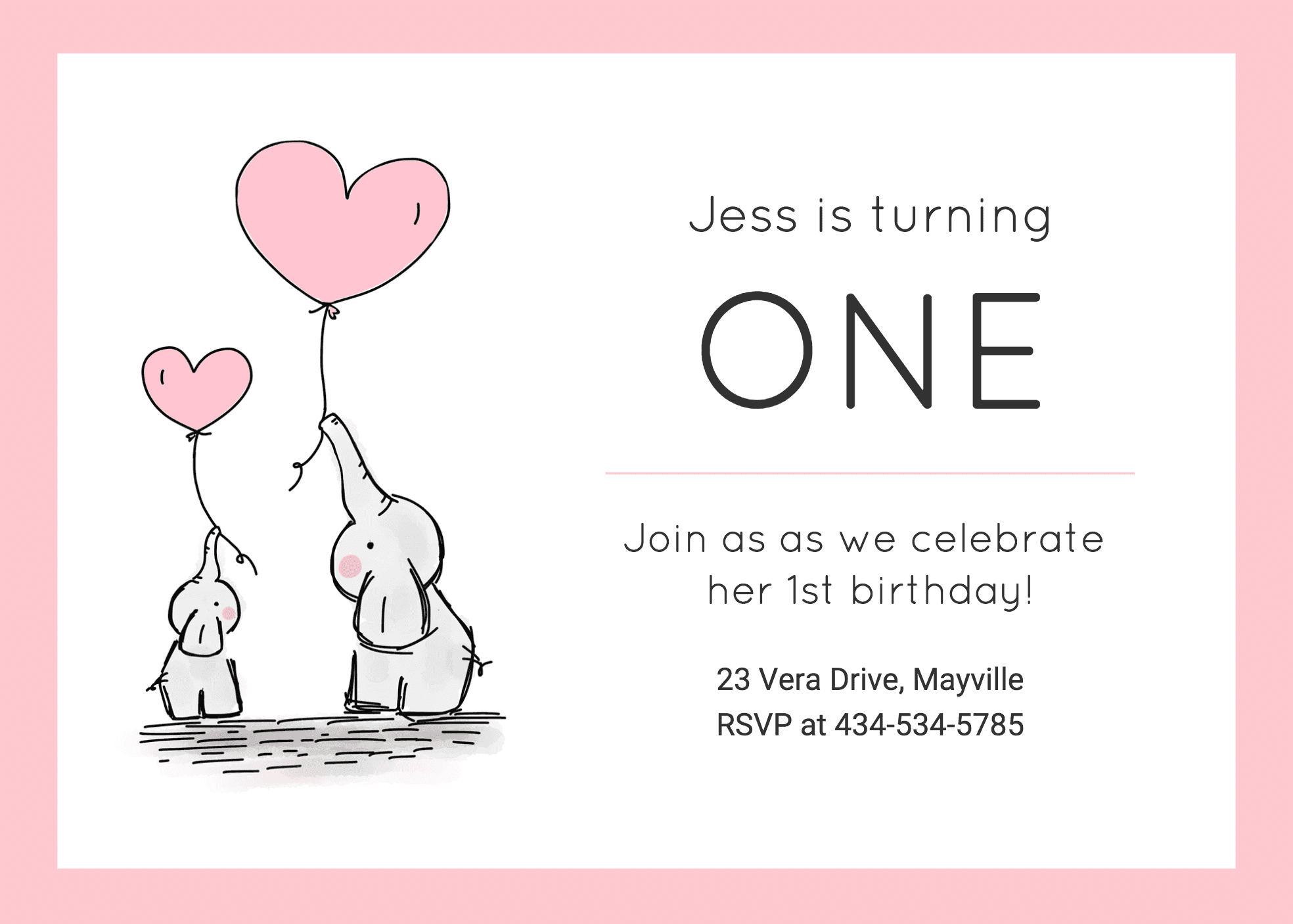 First Birthday Invitation Card Template Sarseh
