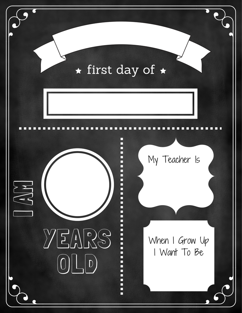 First Day Of School Printable Template Free Templates Printable