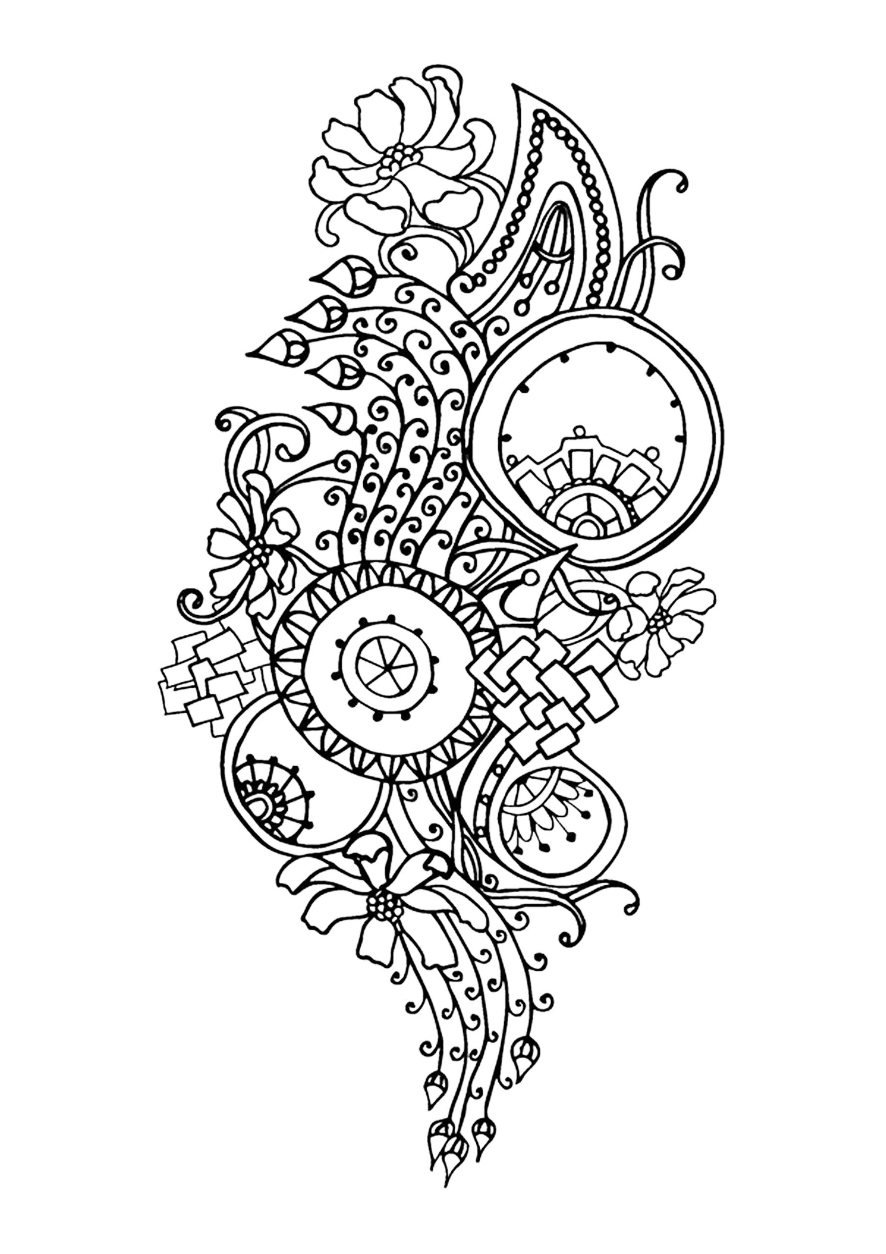 free flower coloring pages for adults