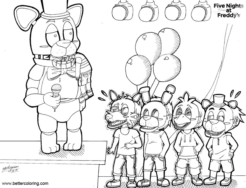 fnaf coloring pages free