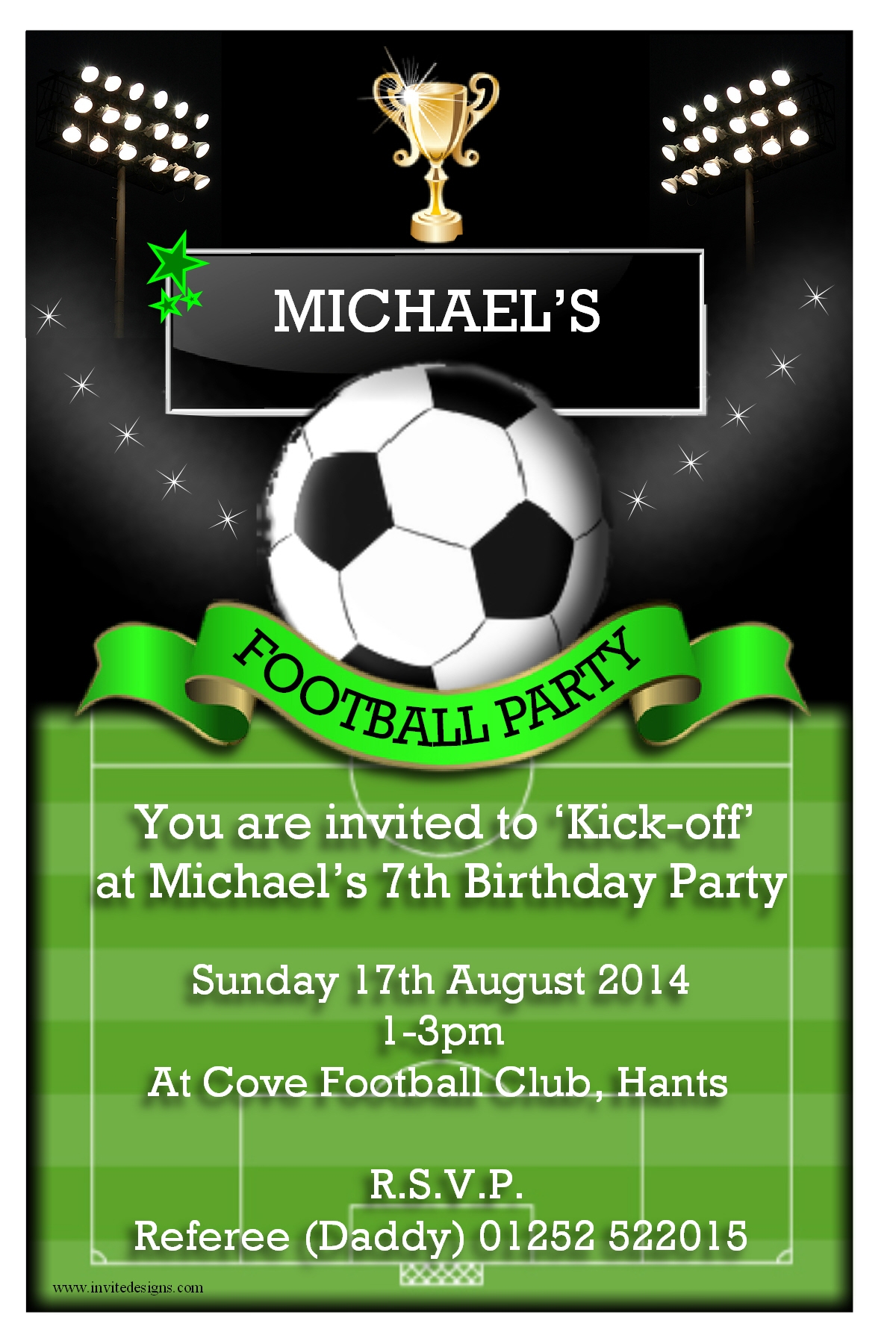 football birthday invitation template free