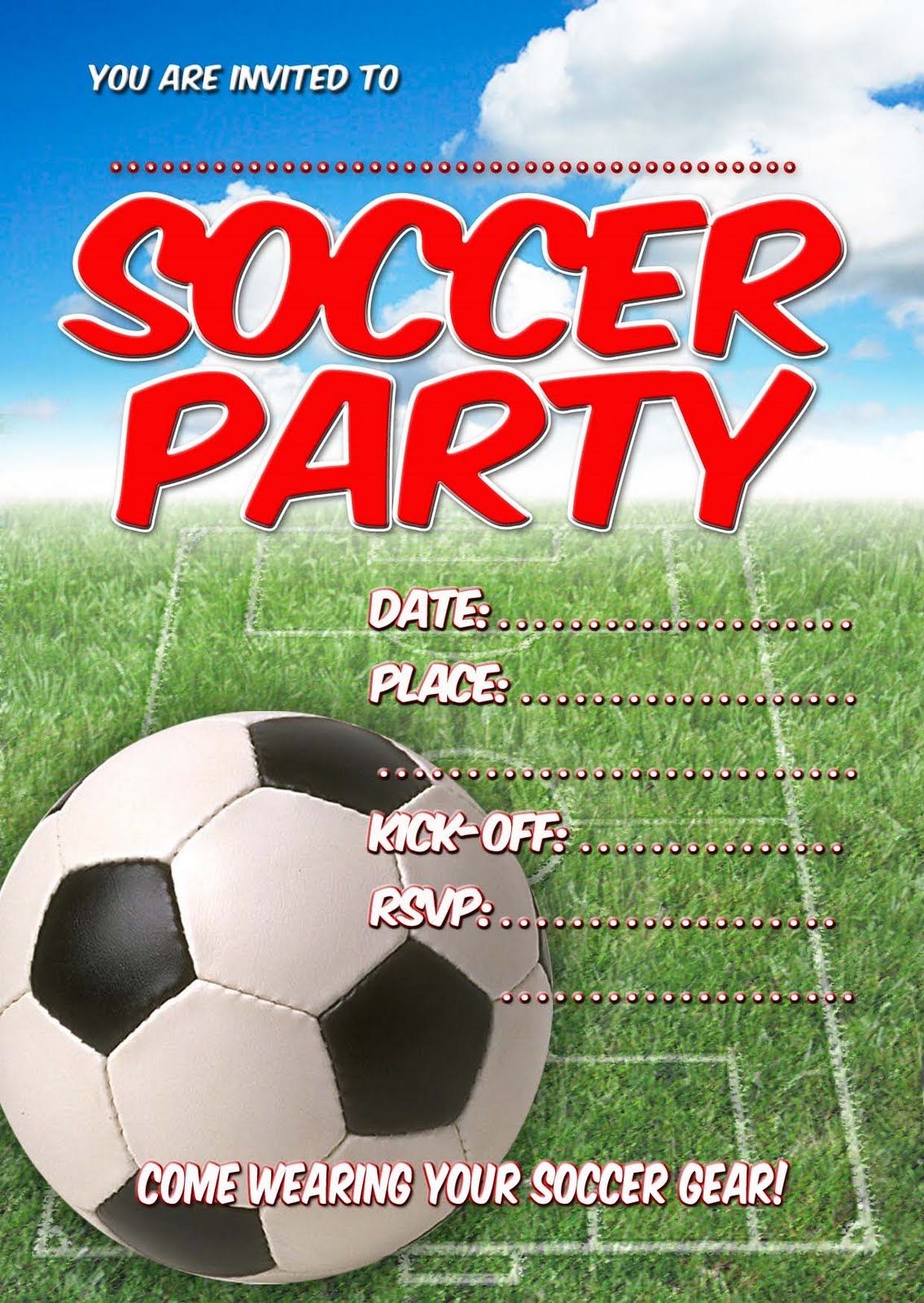 Football Birthday Invitation Template Free
