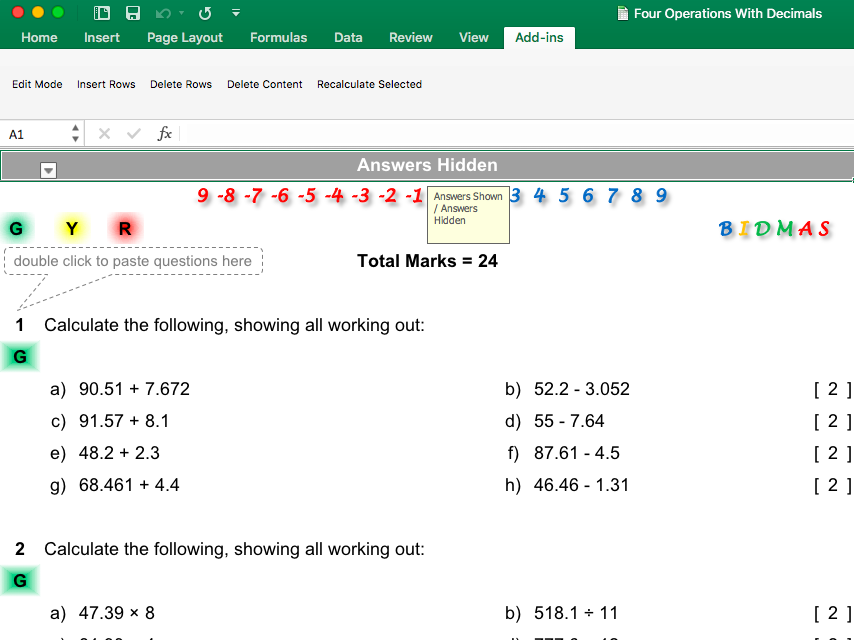 Four Operations With Decimals Differentiated Worksheet Teaching 