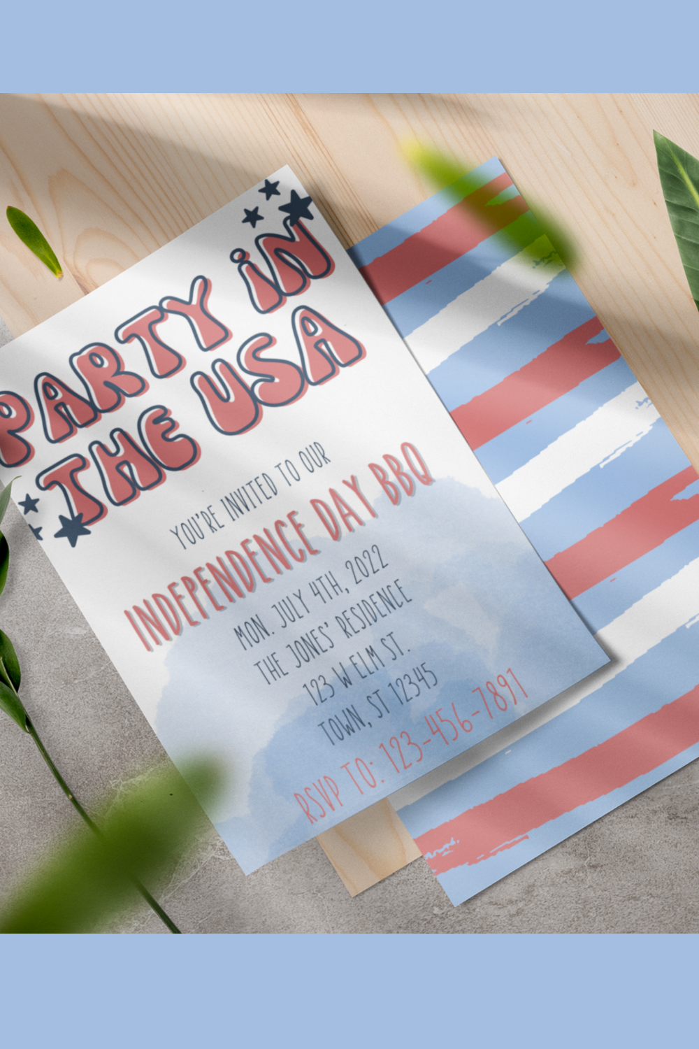 Fourth Of July Invitation Template Party In The USA Download Etsy In 
