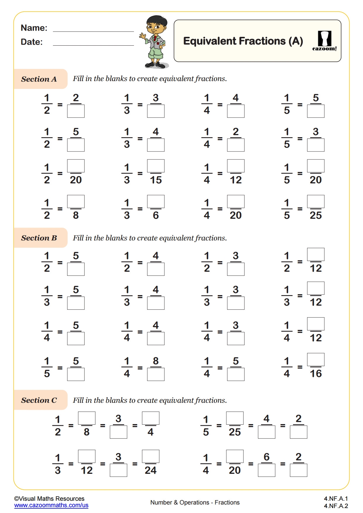 Fractions Equivalent FREE Printable Worksheets Worksheetfun