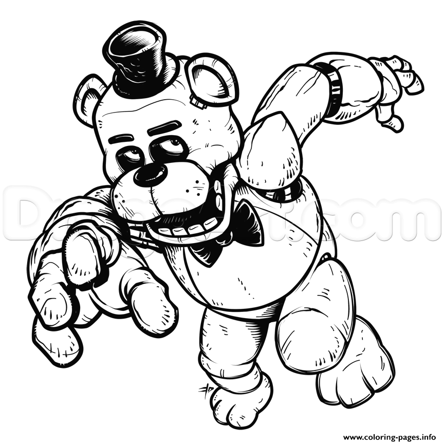 Freddy Fnaf Coloring Page Printable