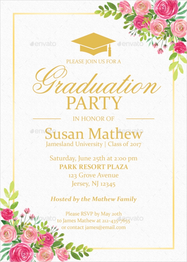 FREE 18 Sample Graduation Invitation Templates In PSD EPS MS Word 