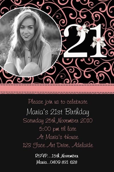 21st invitations free templates