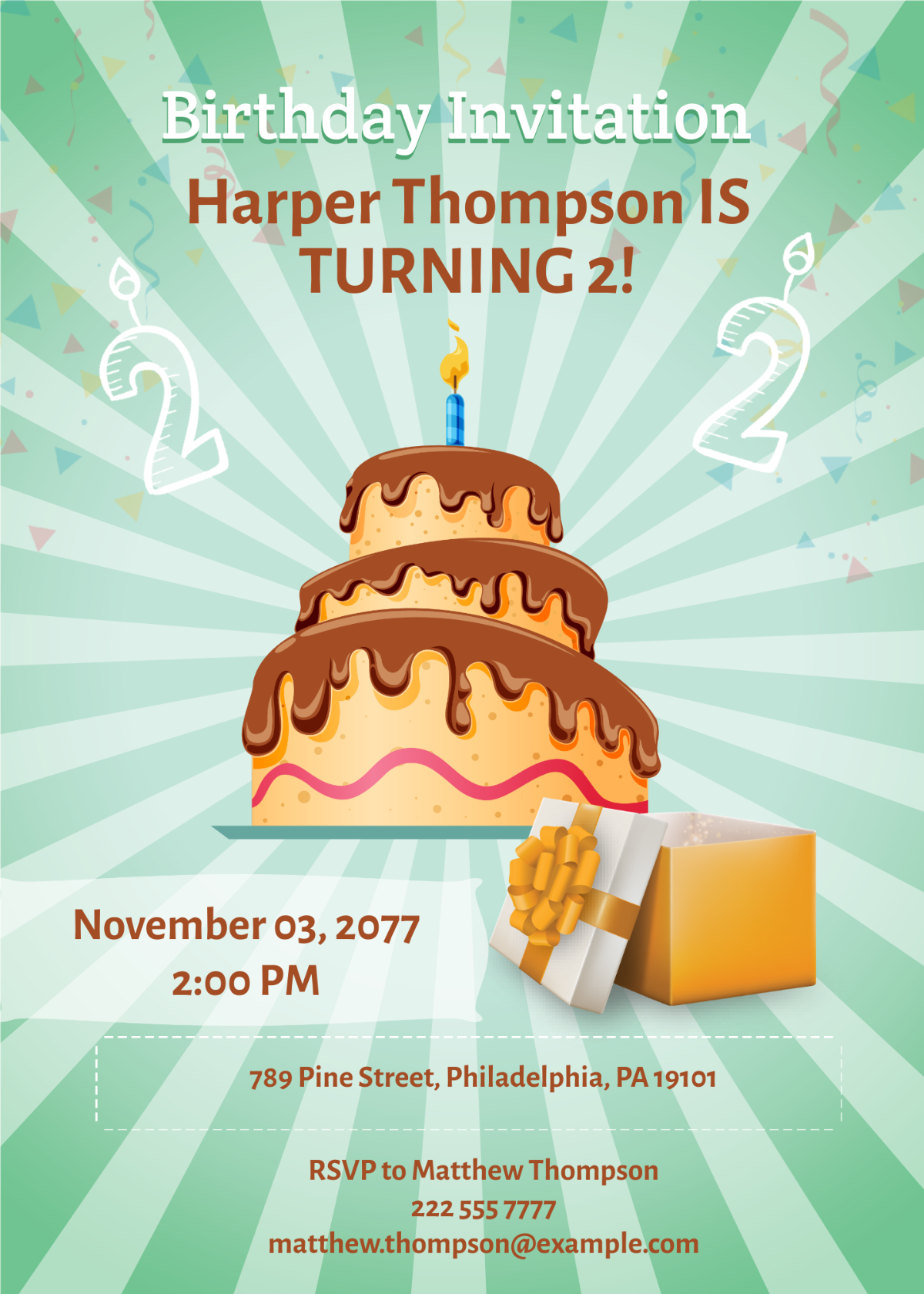 2nd birthday invitation template