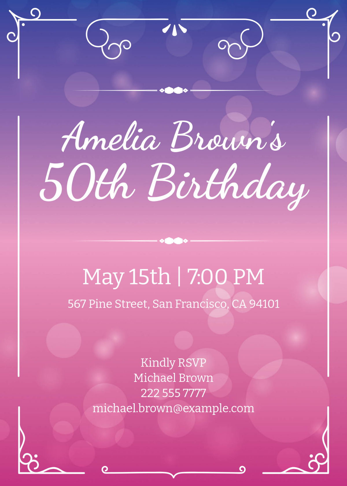 Free 50th Birthday Invitation Template To Edit Online