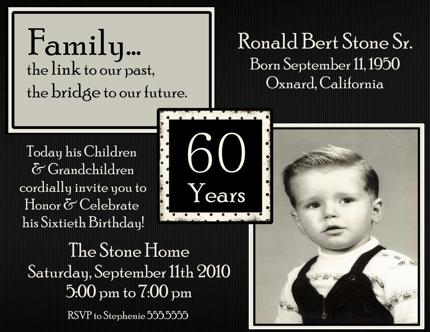 Free 60th Birthday Invitation Template