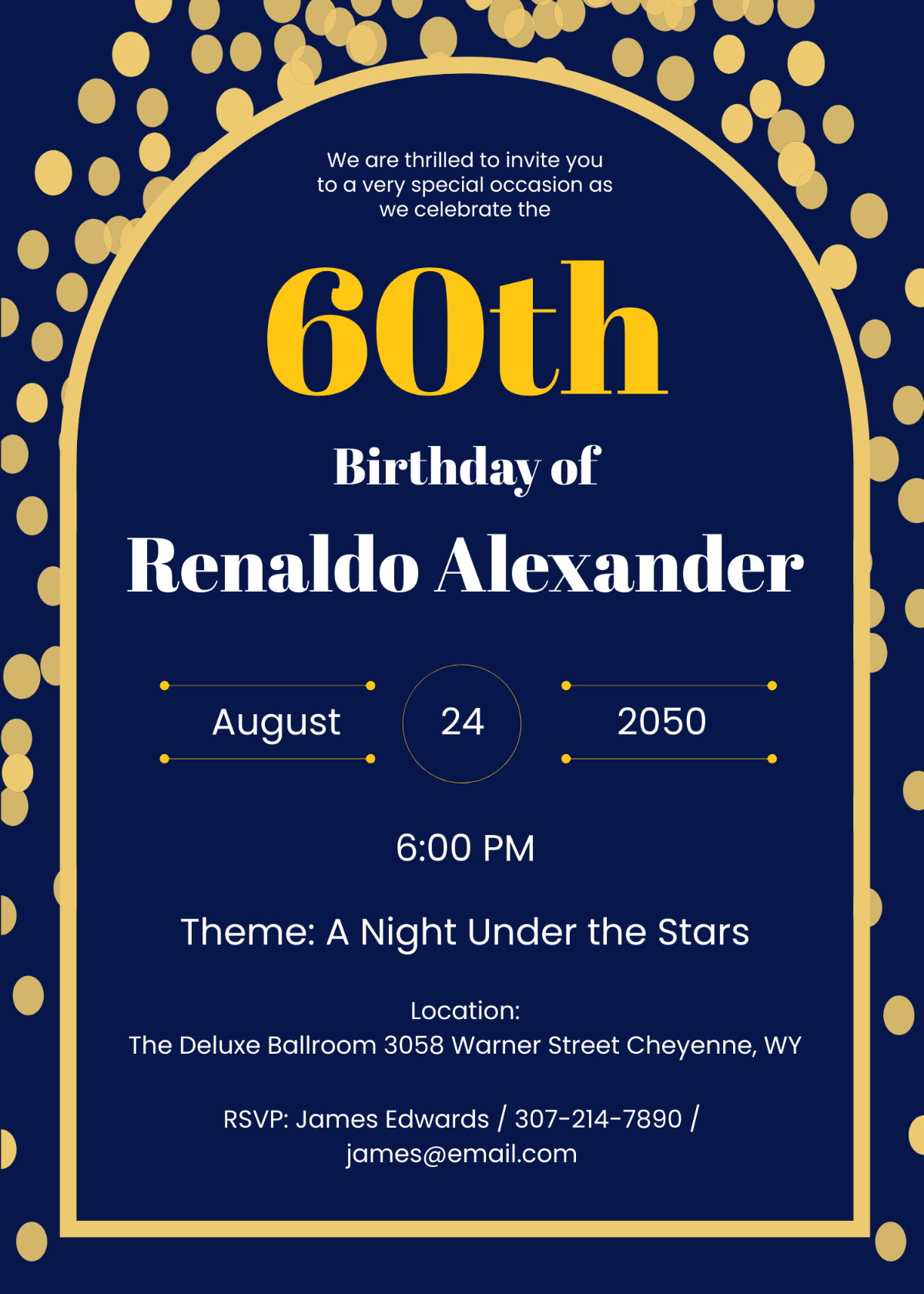 60th surprise birthday party invitation template