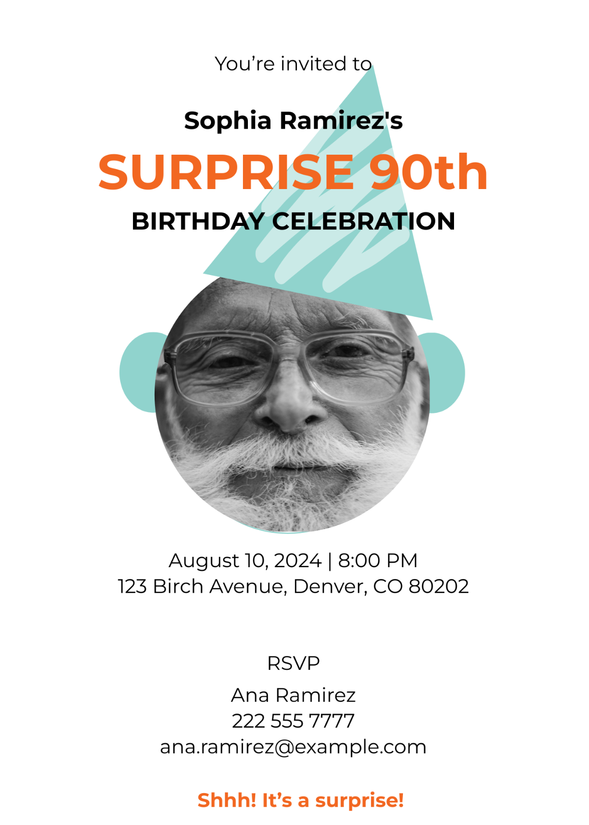 90th birthday invitation template